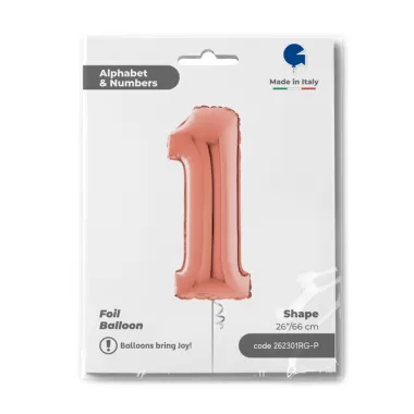 Number 1 Rose Gold cm.66
