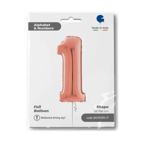 Number 1 Rose Gold cm.66