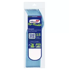 15 FORCHETTE DI PLASTICA CELESTE LAVABILI RIUTILIZZABILI