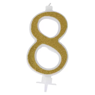 CANDELINA NUMERO GLIT 8 ORO
