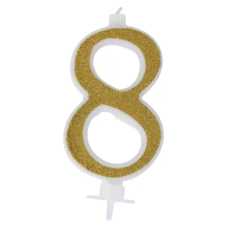 CANDELINA NUMERO GLIT 8 ORO
