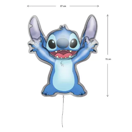 PALLONCINO FOIL CM 67x78 STITCH CHARACTER SHAPE DISNEY