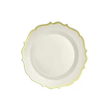 Piatto PANNA da 20 cm con bordo dorato pz.10