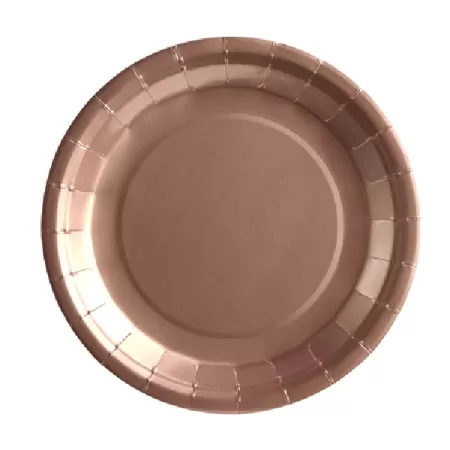 Piatto carta Rosa Gold cm.23 pz.25