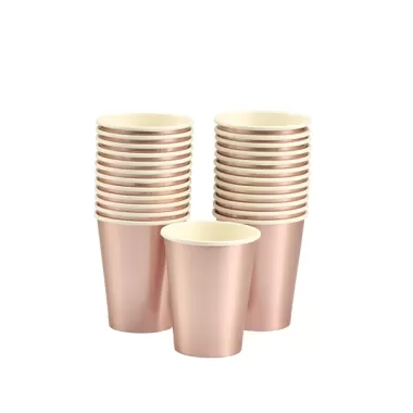 Bicchier carta 295ml Rosa gold pz.25