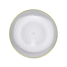 piatto trasparente con bordo oro 26 cm pz.10