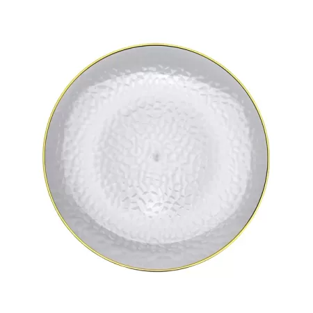 piatto trasparente con bordo oro 26 cm pz.10