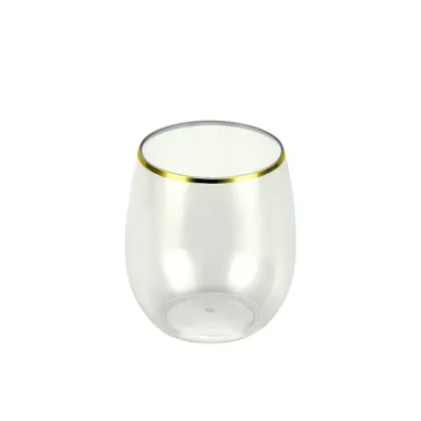 Bicchiere alto con bordo oro da 266ml pz.6