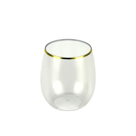 Bicchiere alto con bordo oro da 266ml pz.6