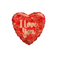 18" CUORE I LOVE YOU ROSSO E ORO