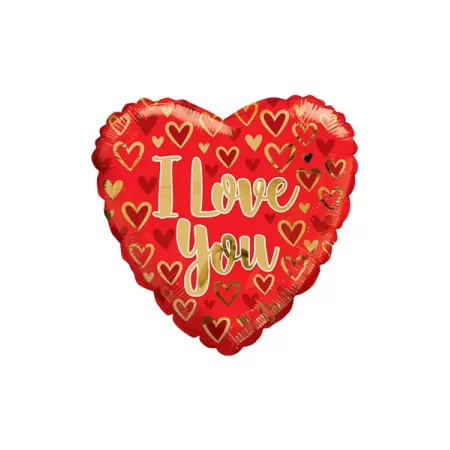 18" CUORE I LOVE YOU ROSSO E ORO