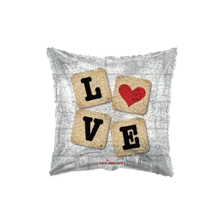 18" LOVE QUADRATO SCARABEO OLOGRAFICO