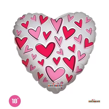 18" CUORE CUORICINI COLORATI TRASPARENTE