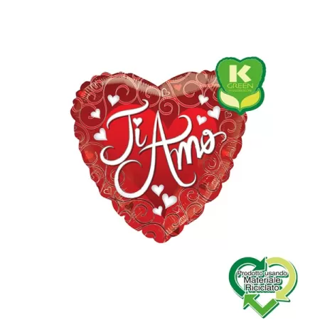 18" CUORE TI AMO CORSIVO