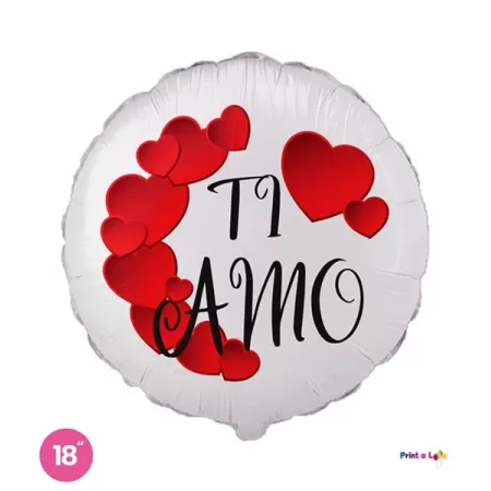 18" CUORE TI AMO CORSIVO
