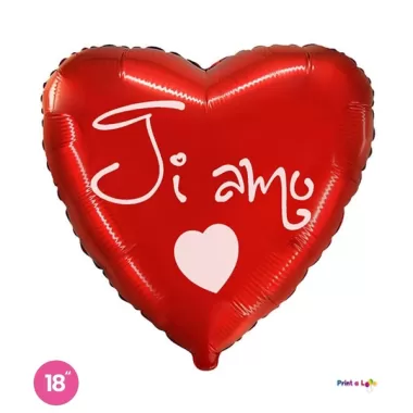 18" CUORE TI AMO CORSIVO CON CUORE