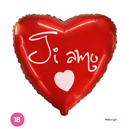 18" CUORE TI AMO CORSIVO CON CUORE