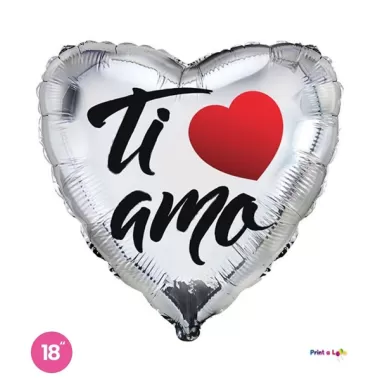 18" CUORE TI AMO ARGENTO