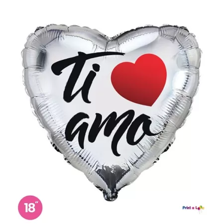 18" CUORE TI AMO ARGENTO
