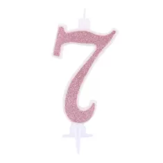 CANDELINA ROSA GOLD GLITTER cm. 7 N 7