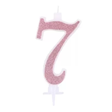CANDELINA ROSA GOLD GLITTER cm. 7 N 7