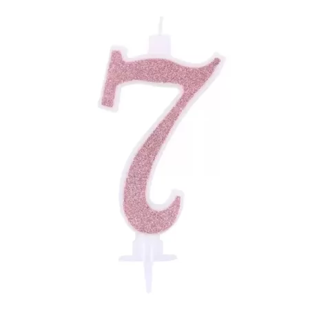 CANDELINA ROSA GOLD GLITTER cm. 7 N 7
