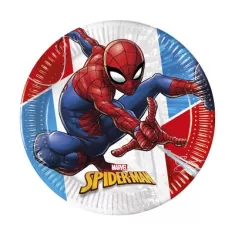 PIATTI DESSERT SPIDERMAN SUPER HERO COMPOSTABILE PZ.8